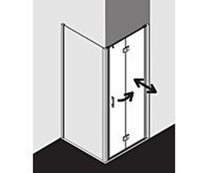 Kermi pendule porte pliante Liga LI2SR120201AK 120x200cm, argent / brillant, verre clair, droite