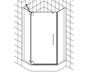 Kermi Pentagon PASA XP L45 09018, PXL45090181PK, Couleur: Argent Mat brillant brillant Verre véritable transparent Nettoyant nettoyant