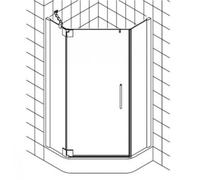 Kermi Pentagon PASA XP L45 09020, PXL4509020VPK, Couleur: Argent Brillant Verre Véritable Brillant Nettoyant Clair