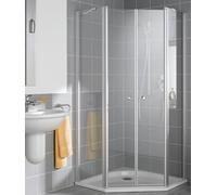 Kermi pentagone IBIZA 2000 B47 10120, I2B47101202AK, Couleur: Verre véritable blanc clair