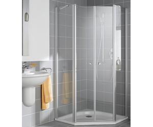 Kermi pentagone IBIZA 2000 B52 08520, I2B52085202AK, Couleur: Verre véritable blanc clair