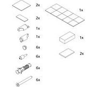 Kermi pièces d'assemblage 2534467 argent brillant, portes battantes d'entrée de coin RA 1ER / L