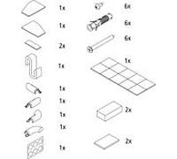 Kermi pièces de montage 2535028 pour 2000 battante match1-battant avec panneau fixe FX 1TR / L