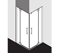 Kermi porte battante d'entrée d' Pasa XP avec panneau fixe PXEPL080201AK 80x200cm, brillant argent mat, verre de sécurité trempé transparent, demi-partie gauche, sur receveur de douche