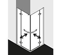 Kermi Tusca Porte battante, avec élément fixe, pour accès d'angle, TUEPL10320VAK, TUEPL