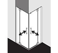 Kermi porte battante d'entrée de Pasa XP à panneau fixe PXEPL075181AK 75x185cm, brillant argent mat, TSG transparent, demi-partie gauche, sur receveur de douche