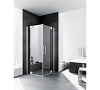 Kermi porte battante d'entrée de Pasa XP à panneau fixe PXEPR090181AK 90x185cm, brillant argent mat, TSG transparent, demi-partie à droite, sur receveur de douche