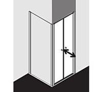 Porte battante Kermi Ibiza 2000 PTD 08018, Coloris: Argent Mat brillant brillant Verre vÃ©ritable transparent Nettoyant nettoyant - I2PTD080181PK