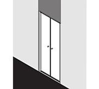 Kermi porte battante Nova 2000 100 x 185 cm, argent / brillant mat, police Kerolan