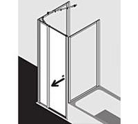 Kermi porte battante Nova 2000 avec panneau fixe 80 x 185 cm, argent / brillant mat, Kerolan Fontana