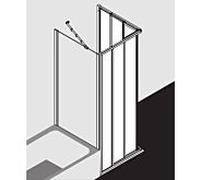 Kermi porte coulissante d' Kermi angle Ibiza 2000 , 3 parties 90x185, argent / brillant mat, TSG transparent KermiClean