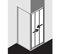 Kermi porte Ibiza 2000 I2STD080181AK 80x185, 3 parties, TSG transparent, argent mat brillant