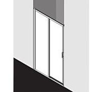 Kermi porte Liga 2 pcs. sans plancher avec panneau fixe LID2L110201PK 106-111x200cm, brillant argent mat, verre de sécurité trempé clair, gauche, sur receveur de douche