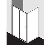 Kermi porte Liga 2 pcs. sans plancher avec panneau fixe LID2L14520VAK 141-146x200cm, argent brillant, verre de sécurité trempé, gauche, sur receveur de douche