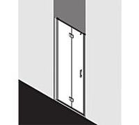 Kermi porte pliante Liga pour panneau latéral LI2SL090181PK 90x185cm, argent mat brillant, verre de sécurité trempé transparent, gauche, sur receveur de douche