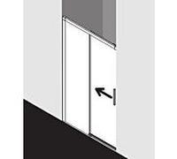 Kermi porte Nica 2 parties, avec champ fixe NIL2L10020VPK 100x200cm, argent brillant, verre de sécurité trempé clair, gauche