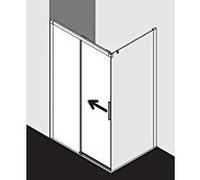 Kermi porte Nica , 2 pièces, avec panneau fixe NID2L15020VAK 150x200cm, argent brillant, verre de sécurité trempé, gauche, sur receveur de douche