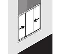 Kermi porte Nova 2000 3 parties 90 x 185 cm, blanc RAL 9016, Kerolan Fontana