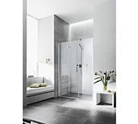 Kermi porte pliante Diga avec panneau fixe en niche DI2OR11018VAK 110x185cm, argent brillant, verre de sécurité trempé, droite