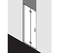 Kermi porte pliante Diga dans niche DI2DL09020VAK 90x200cm, argent brillant, TSG clair, gauche