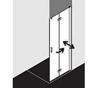 Kermi porte pliante Diga DI2YR12020VAK 120x201.7cm, argent brillant, TSG clair, droite