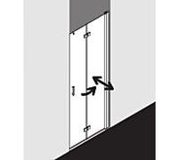 Kermi porte pliante Diga en niche DI2DR10020VPK 100x200cm, argent brillant, verre de sécurité trempé clair, droite