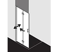 Kermi porte pliante Liga LI2YL120201AK 120x200cm, argent mat brillant, TSG clair, gauche