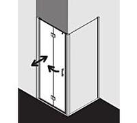 Kermi porte pliante Liga pour paroi latérale LI2SL07018VPK 70x185cm, argent brillant, verre de sécurité trempé transparent, gauche, sur receveur de douche