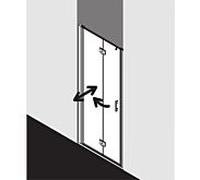 Kermi porte pliante Liga pour paroi latérale LI2SL085201AK 85x200cm, argent mat brillant, TSG clair, gauche, sur receveur de douche