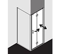 Kermi porte pliante Liga pour paroi latérale LI2SR090201PK 90x200cm, argent mat brillant, verre de sécurité trempé clair, droite, sur receveur de douche