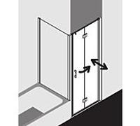 Kermi porte pliante Liga pour panneau latéral LI2SR095181PK 95x185cm, brillant argent mat, TSG clear clean, droite, sur receveur de douche