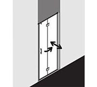 Kermi porte pliante Liga pour paroi latérale LI2SR120181AK 120x185cm, argent mat brillant, TSG clair, droite, sur receveur de douche