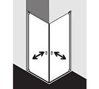 Kermi Raya portes battantes entrée coin RA1ER08020VPK de 80x200cm, ESG KermiClean clairement partie droite de la moitié