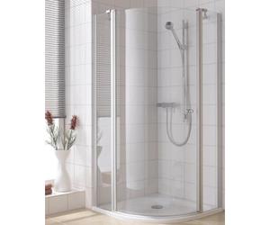 Kermi quart de cercle IBIZA 2000 S1L V4218, I2S1LV42181PK, Couleur: Argent Mat brillant brillant Verre véritable transparent Nettoyant nettoyant