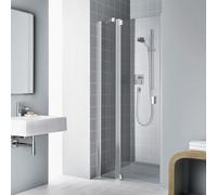 Kermi Raya Porte battante avec section fixe, pour niche, pour paroi latérale, RA1GL088201PK, RA1GL