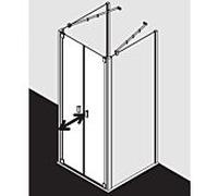 Porte battante Kermi Raya PTD 09020, Coloris: Argent Brillant Verre VÃ©ritable Brillant Nettoyant Clair - RAPTD09020VPK