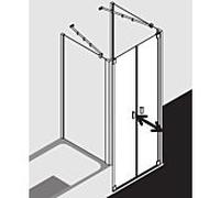 Kermi Raya porte battante RAPTD100201PK 100 x 200 cm, argent / brillant mat, verre de sécurité trempé, propre