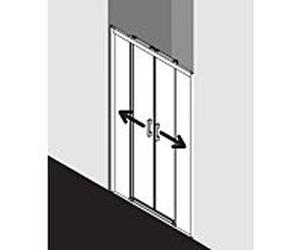 Kermi slip Pega. 4 pièces. sans sol avec champs fixes PED4B12020VPK 120x200cm, argent brillant, verre de sécurité trempé clair, sur receveur de douche