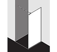 Kermi Système de verre Filia partiellement encadré FITPF08020VAK 80x200cm, argent brillant, verre de sécurité trempé, stabilisation à 90 degrés