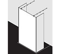 Kermi Système de verre Xb XBFW112020VAK 120x200cm, argent brillant, verre de sécurité trempé, stabilisation à 90 degrés