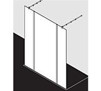 Kermi Système de verre Xb XBFW112020VPK 120x200cm, argent brillant, verre de sécurité trempé clair, stabilisation à 90 degrés