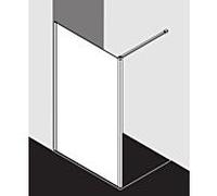 Kermi Système de verre Xb XBWDL08020VAK 81x200cm, argent brillant, TSG clair, gauche