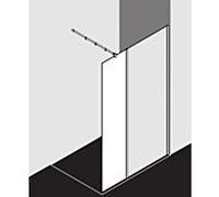 Kermi Système de verre Xb XBWIH03020VAK 30x200cm, argent brillant, verre trempé clair, verre de sécurité trempé clair