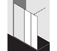 Kermi Xb glass system XBWIH04020VKK 40x200cm, verre de sécurité trempé argent brillant, verre trempé clair et transparent