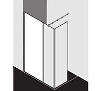 Kermi Système de verre Xb XBWIW09020VFK 88-90x200cm, verre de sécurité trempé argenté brillant Stripe Clean