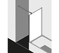 Kermi Tusca paroi latérale à côté de la baignoire avec profil mural TUTVP09017VAK 90x175cm, argent brillant, TSG clair, raccourci