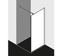 Kermi Tusca paroi latérale avec profil mural TUTWP10020VAK 100x200cm, argent brillant, verre de sécurité trempé, sur receveur de douche