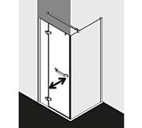 Kermi Tusca porte battante 2000 -fl. avec panneau fixe / profil mural TU1NR10020VPK 100x200cm, argent brillant, verre de sécurité trempé clair, à droite, sur receveur de douche