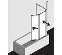 Kermi Vario 2000 cloison pliante 2 vantaux V2TS1075141YK 101, 2000 -102.7x140cm, argent avec, ESG SR Opaco Clean