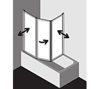 Kermi Vario 2000 mur pliant 2- / 2000 -wing V2TS20801412K 79-81,3x140cm, argent mat brillant, perle Kerolan